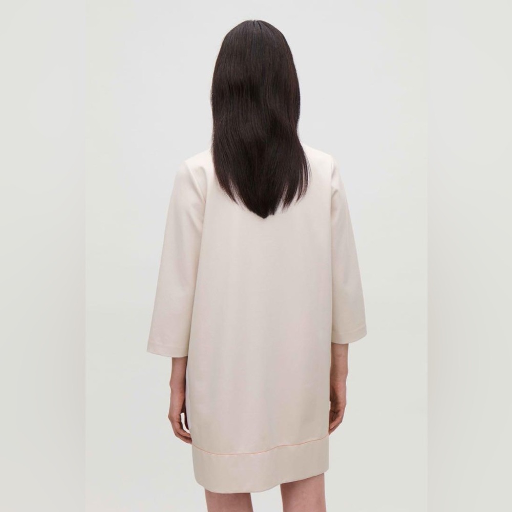 COS contrast stitch dress Light Beige with Orange Stitching Size Extra Small - Picture 2 of 16